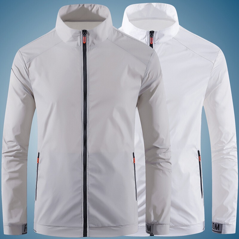 Men's Outdoor Sun Protection Clothing Summer Thin Solid Color Casual Trendy Korean Style Handsome Stand Collar Breathable Windbreaker Jacket Men's Outdoor Sun Protection Clothing Summer Thin Solid Color Casual Trendy Korean Style Handsome Stand Collar Breathable Windbreaker Jacket