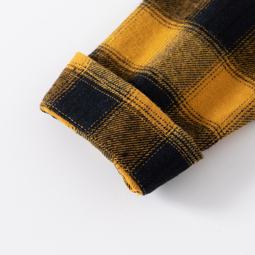 New style small and medium-sized children's plaid long-sleeved shirt spring lapel comfortable cotton shirt Korean handsome boys 'shirt