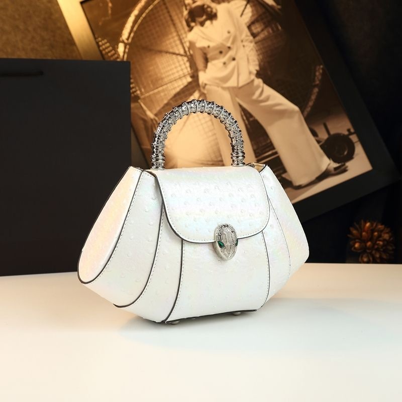 타조 패턴 쉘 백 2025 새로운 패션 하이 엔드 분위기 핸드백 하이 엔드 분위기 싱글 숄더 크로스 바디 백 정품 가죽