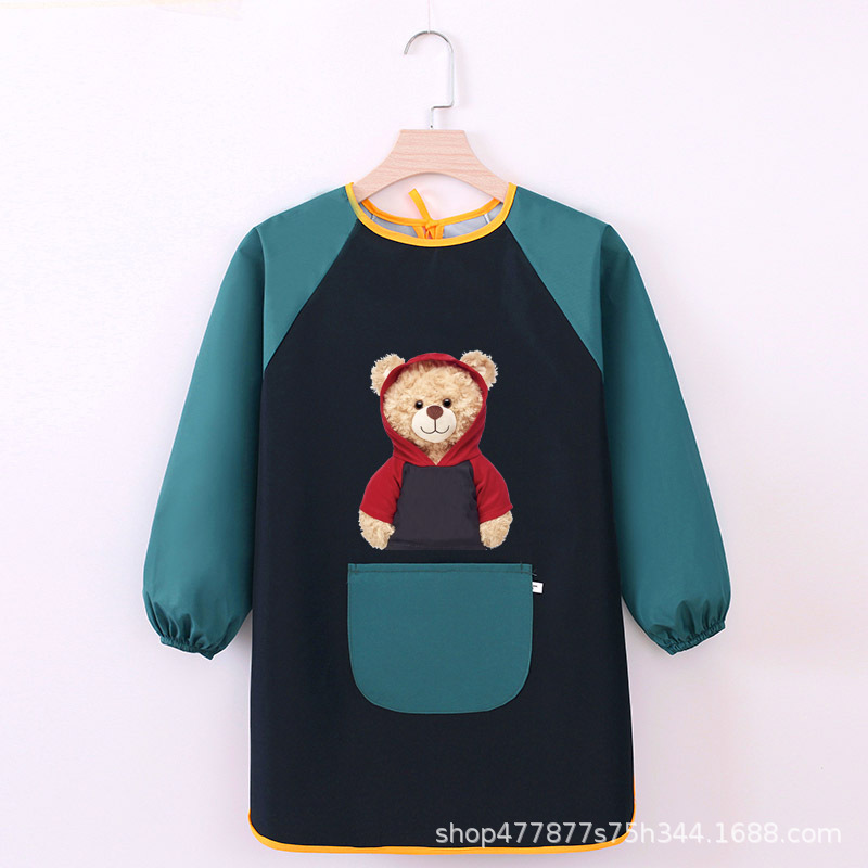 Abrigo DE LOS NIÑOS impermeable arte kindergarten pintura ropa publicidad inversa ropa impresa logo manga larga delantal vestido inverso
