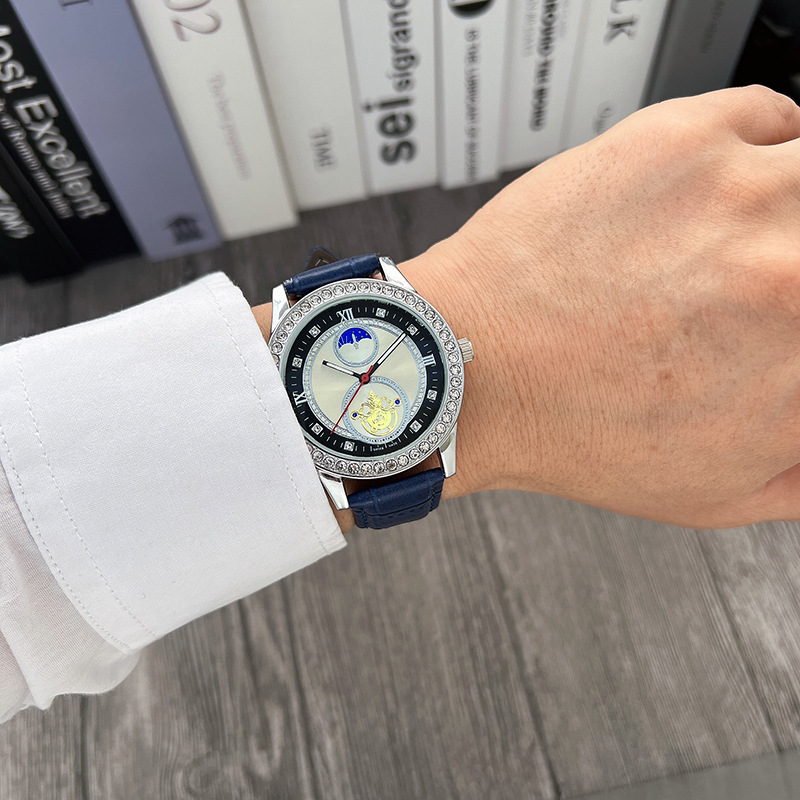 70g Weight Ordinary Glass Mirror Material Imitation Leather Strap Material Watch Classification Pointer Display Type Buckle Buckle Style Round Dial Shape Shopping Occasion Quartz Movement Geometric Pattern All Seasons Season Unisex Gender Glam, Fashion Style Glam Fashion Geometric Buckle Quartz Watch 7