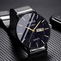 Gentleman Starry Sky Core Watch for Men, Night Light Waterproof Calendar High-End Stylish Fashion 2023 New