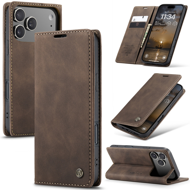 Suitable for Iphone17 Mobile Phone Leather Case, New S25 Mobile Phone Case with Card Slot, Apple 18Promax Flip Cover Protective Case