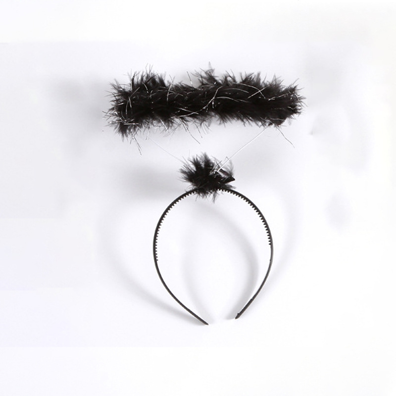 Alas de plumas de ángel, accesorios de Halloween, actuación para adultos y niños, decoración de pasarela de niña de las flores, vestido de demonio negro