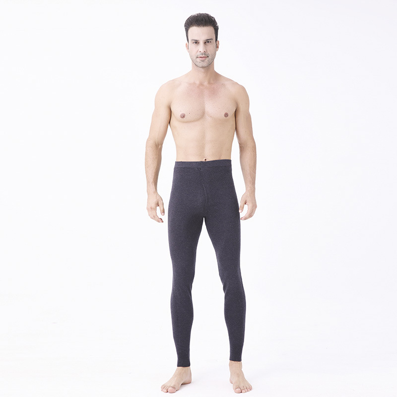 Quần len nam mùa thu đông dày ấm, lưng cao, chất cashmere legging — Màu xám đậm của nam giới