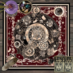 推牌星座图案塔牌桌布太阳Tarot专用祭坛布神秘魔法仪式布桌游布
