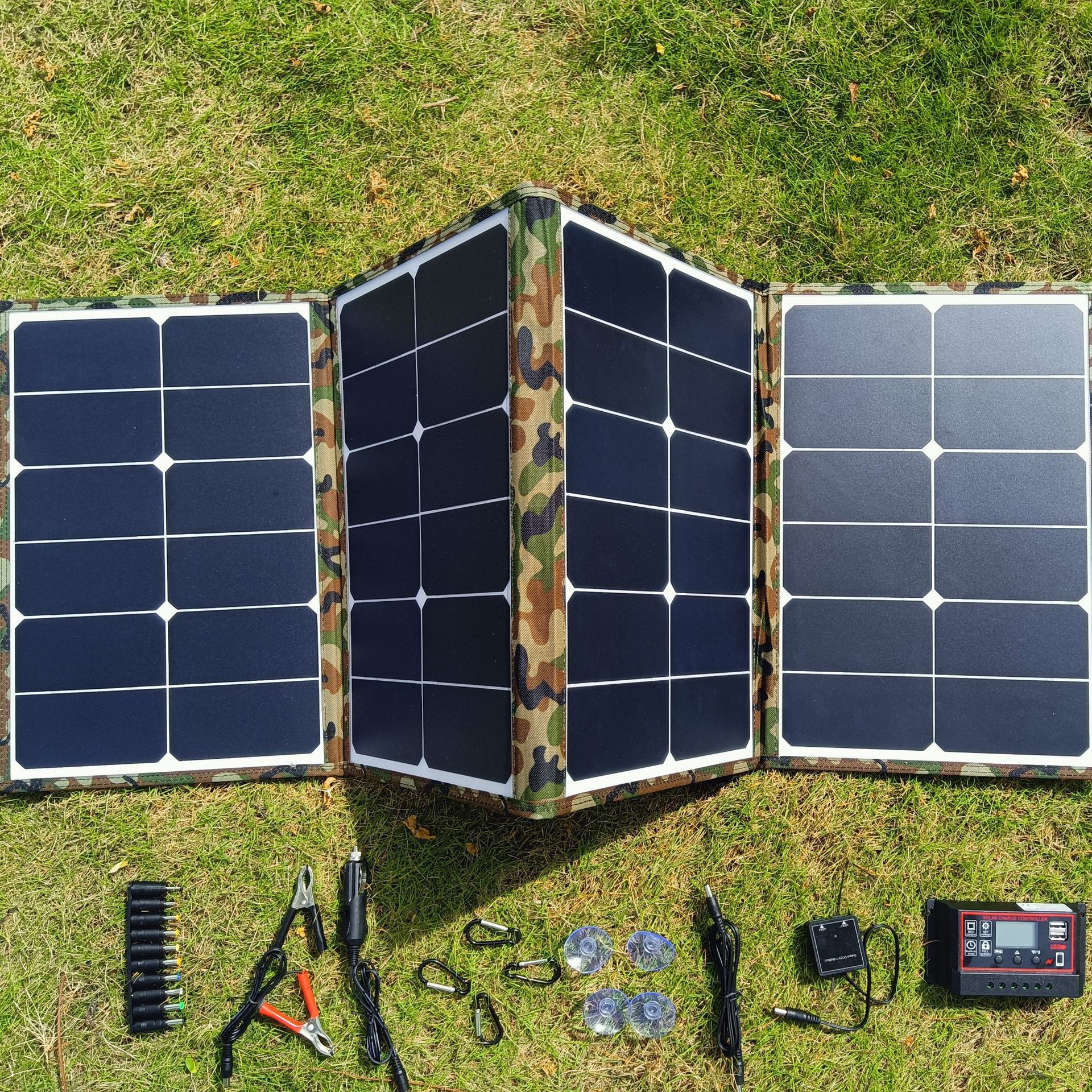 sunpower80W太阳能折叠包RV储能电源光伏发电板轮船游艇离网发电