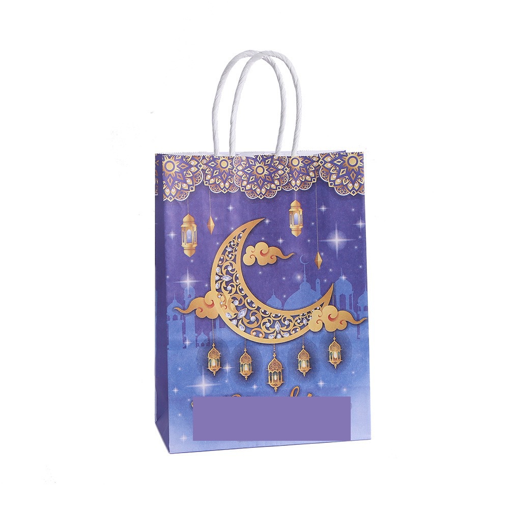 Middle East Moon Festival Printed Handheld Paper Bag Festival Cross-Border New Kraft Paper Bag Party Gift Packaging Bag Wholesale