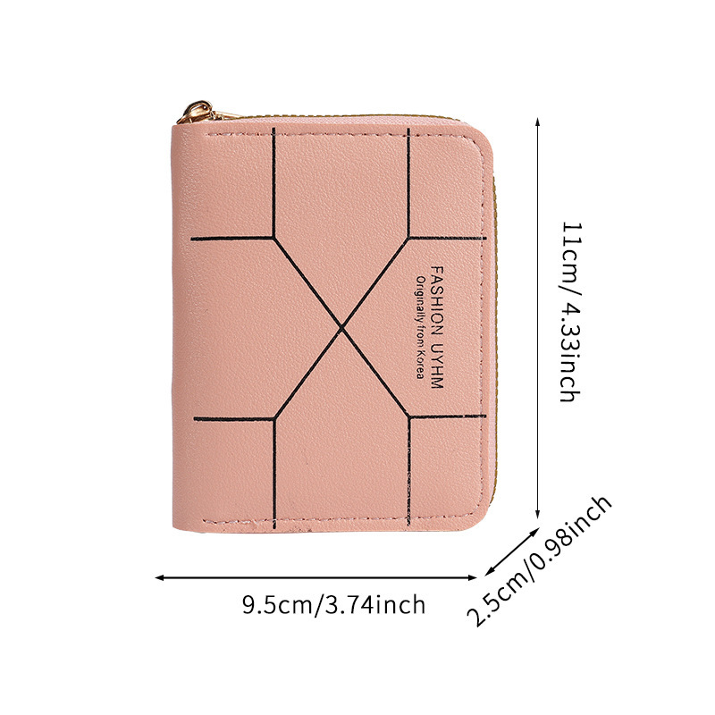 Etiquetado transfronterizo nuevo bolso de damas corto bolso de tarjetas simple bolso de patrón de geometría cremallera bolso de cambio