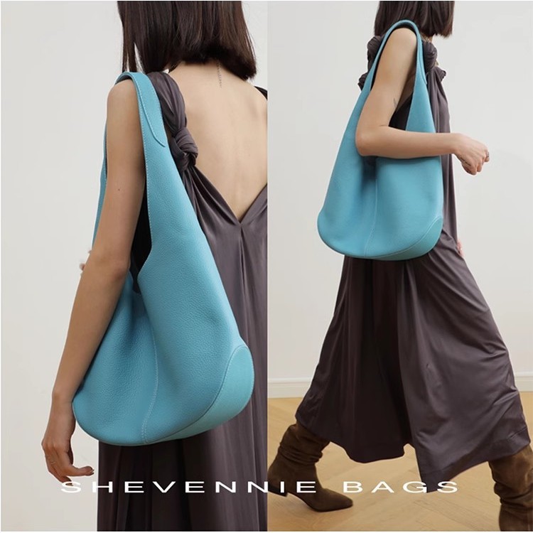 Lazy First-Layer Soft Leather Shoulder Bag, Bucket Bag, Tote Bag, High-End Texture, Niche Design, Travel Lightweight Large Bag