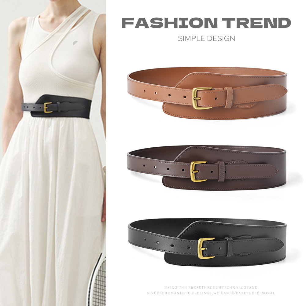 새로운 여성용 벨트 장식 패션 허리띠 코트 허리 핀 버클 정품 소가죽 허리띠 벨트 도매