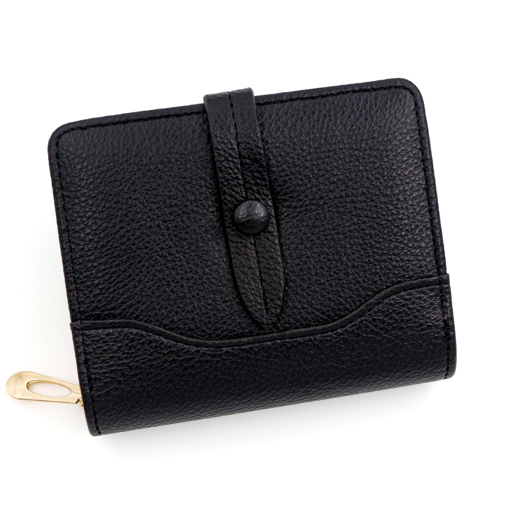 Caramelo de moda de hebilla de corto bolso de tarjeta múltiple bolso de identificación bolso de cambio con cremallera de mano