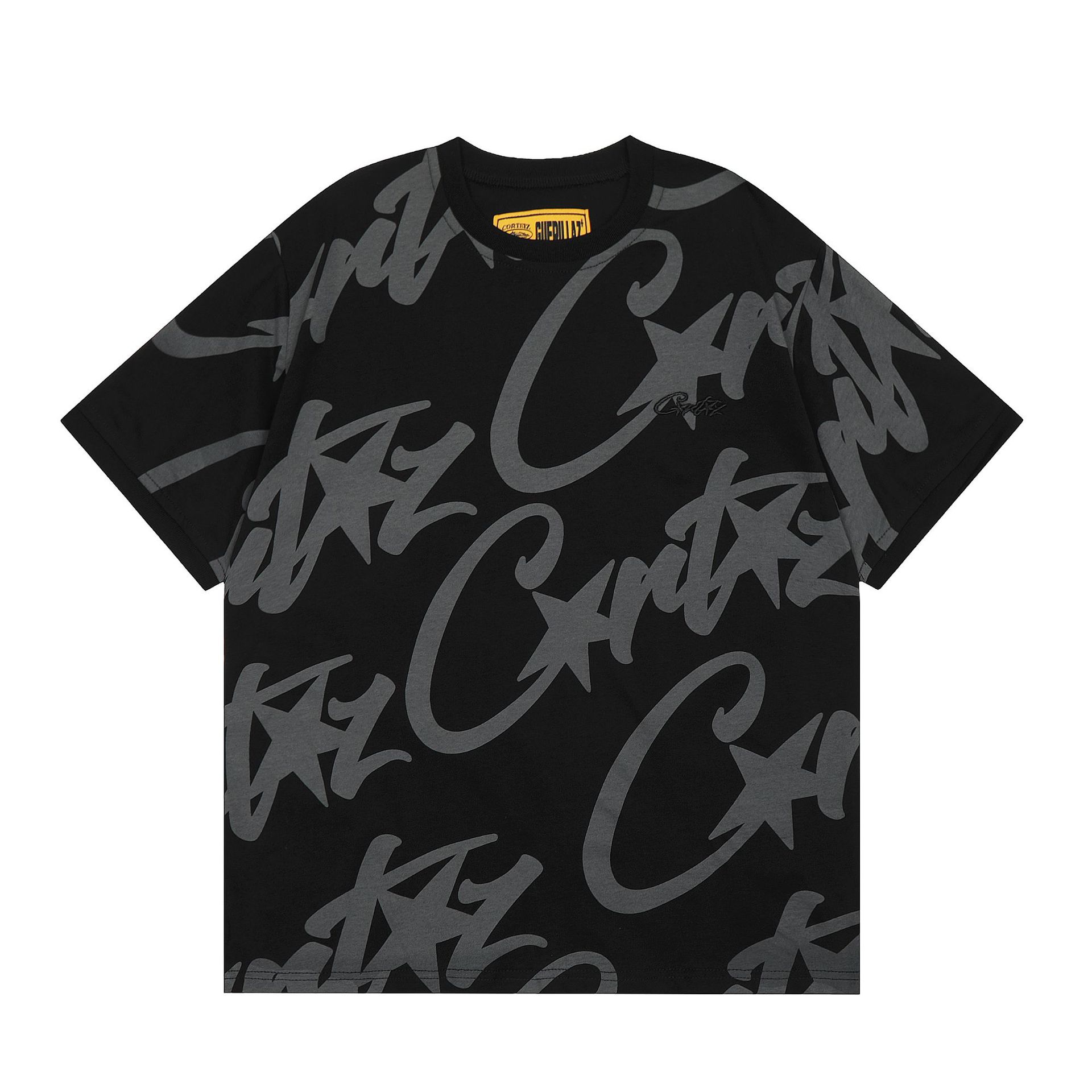Corteiz Alcatraz T-shirt Star All Over Print Black