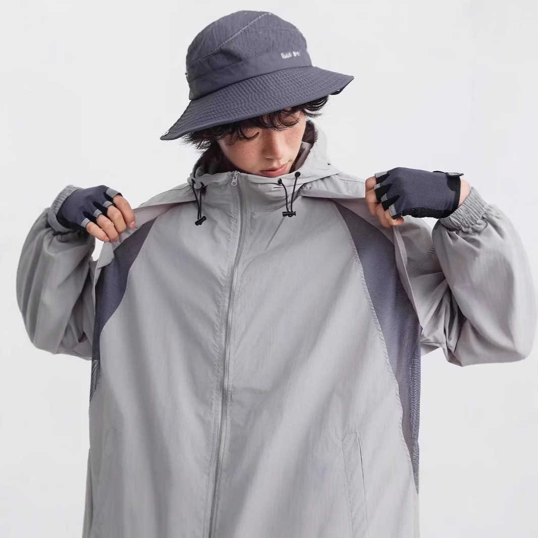 Summer UPF50 Ice Silk Sunscreen Clothing Men's Lightweight Breathable Anti-UV Fishing Skin Clothing Couple's Coat Trendy