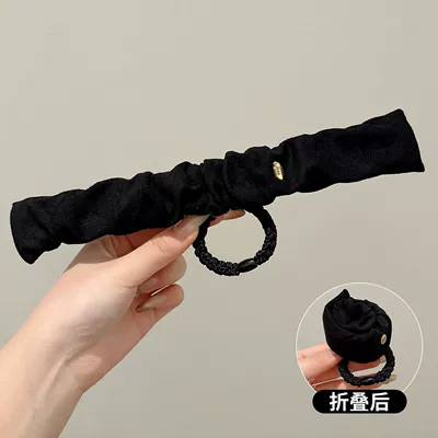 Women's High-End 2025 New – Saç üçün rezinlər - 2small-black-about-21cm-long-rubber-band-diameter-about-5cm