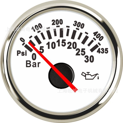 automobile instrument – Voltage - silver-edge-white-background-0-30bar