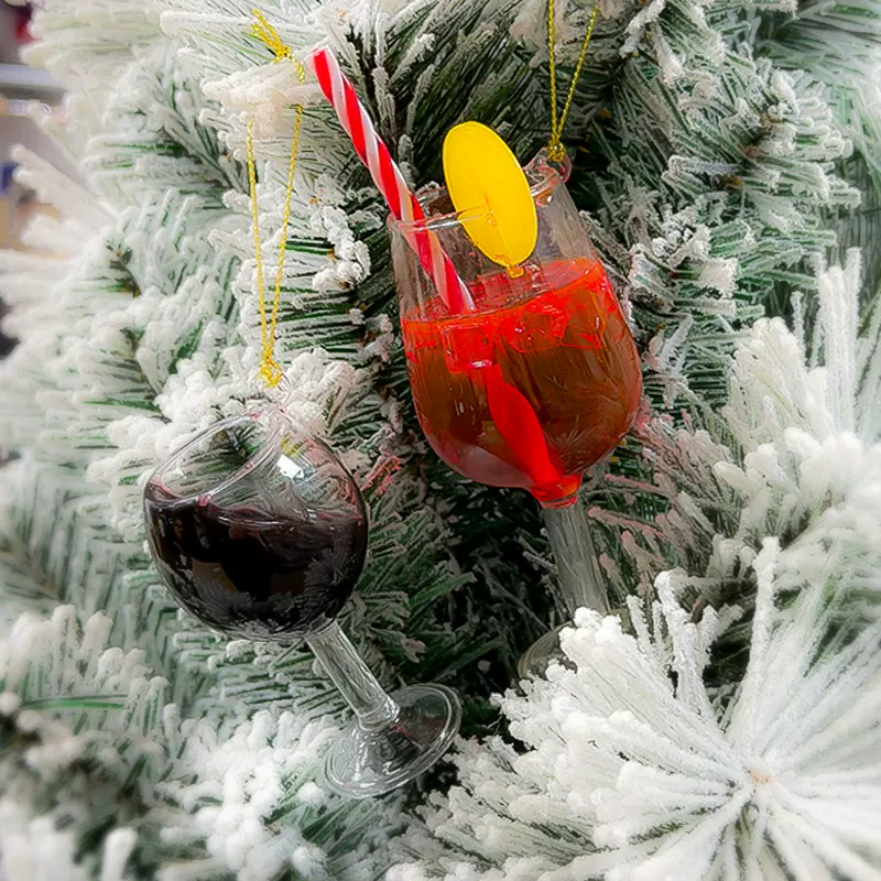 仿真红酒杯手工DIY饰品摆件配饰圣诞树装饰品挂件氛围感布置吊饰