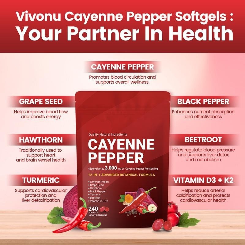 Chili Pepper Soft Capsules Vitamin Supplement