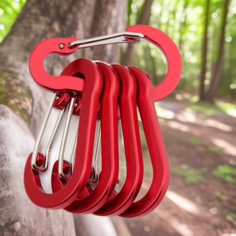 No. 5 S-Shaped Carabiner Stainless Steel Spring Buckle Multifunctional Backpack Aluminum Alloy Gourd-Shaped Buckle Accessories Gourd-Shaped