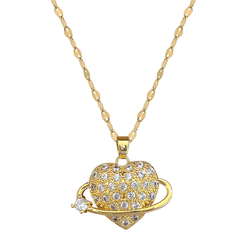 Gorgeous Diamond Collarbone Chain Necklace For Women Titanium_voghion.com