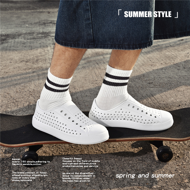 Hole shoes men's summer soft bottom hollow wading shoes closed toe couple beach shoes lightweight men's and women's casual sandals wholesale Hole shoes men's summer soft bottom hollow wading shoes closed toe couple beach shoes lightweight men's and women's casual sandals wholesale