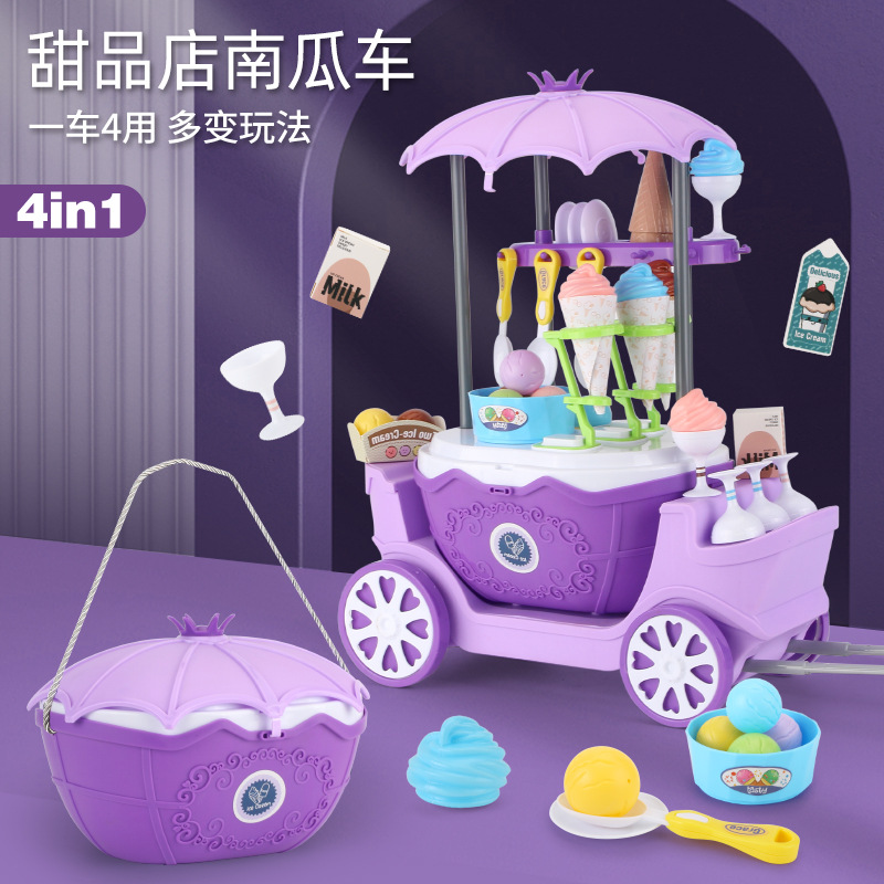 Entrega al por mayor ventas directas de la fábrica niños y niñas jugar casa helado tocador grande princesa carro juguete
