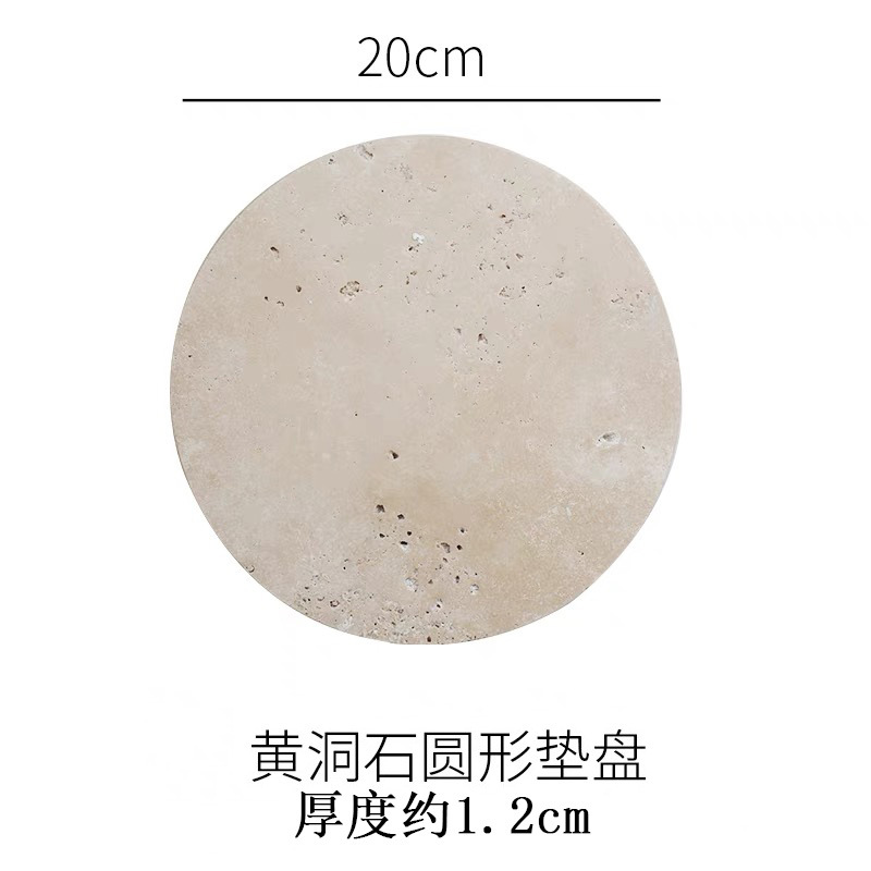 Paleta de piedra de cueva natural de estilo medieval alta sensación de hoteles en el hogar bandeja de almacenamiento de mesa aislamiento térmico cojín de tazas adornos