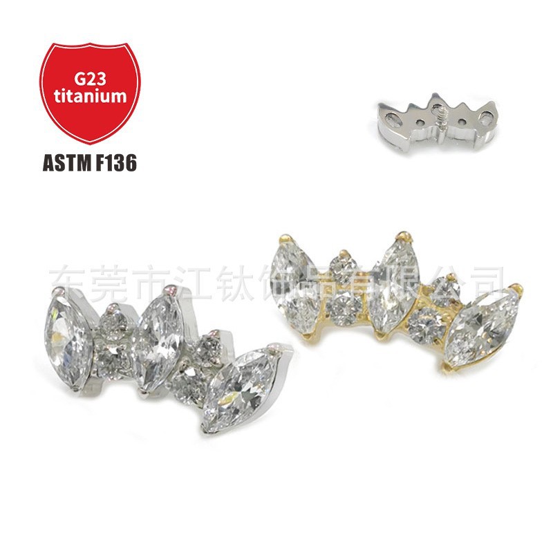 Pointed titanium steel lip stud product view