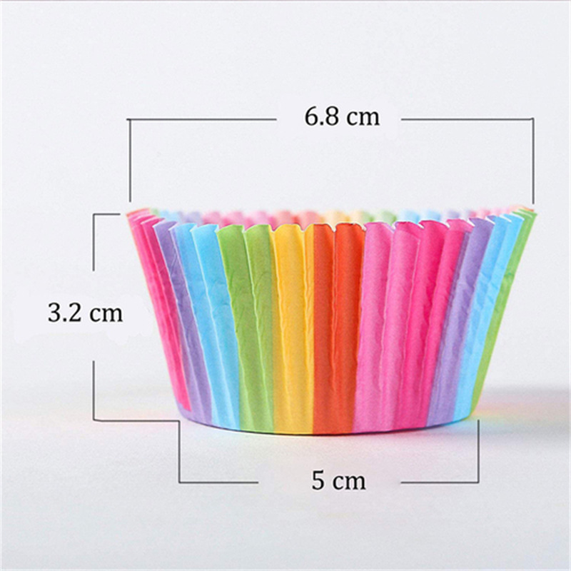 Cubos de papel para pastel arcoíris, para muffins, cupcakes y chocolate