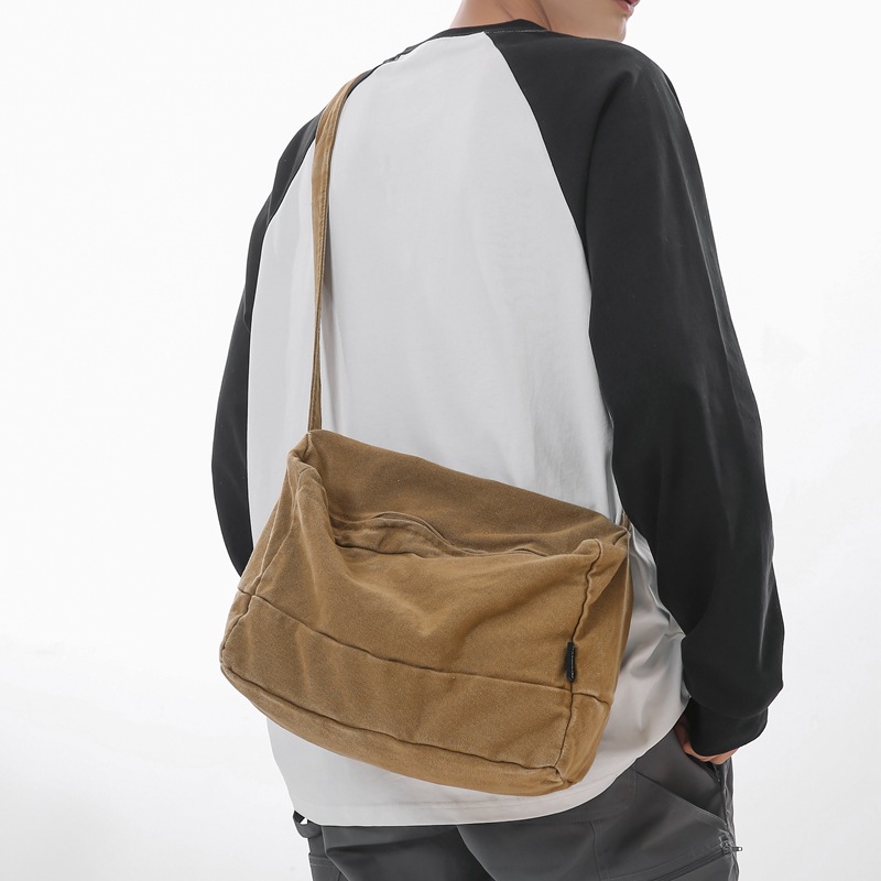 Bolso bandolera de lona para mujer 2024 nuevo bolso de hombro retro japonés de gran capacidad
