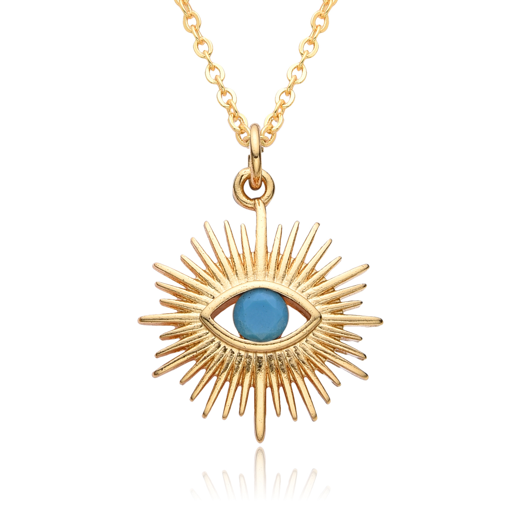 14g Weight 18K Gold Plated Plating Material Copper Pendant Material Zircon Inlay Material Pendant Necklace Classification Copper Chain Material cable chain Chain Type 1 Piece Quantity Daily Occasion Copper Material Geometric, Eye Pattern Women's Gender Hollow Out, Inlay Design Casual, Simple Style Style Copper 18K Gold Plated Hollow Out Inlay Geometric Eye Zircon Pendant Necklace 10