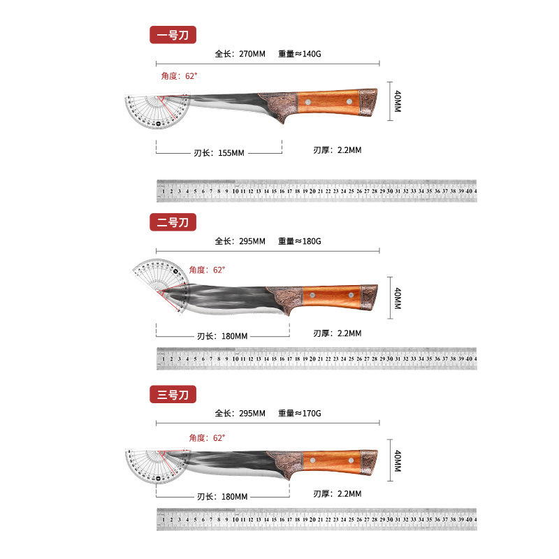 Fábrica directa de cuchillo de hueso de acero inoxidable forjado a mano cerdo matador cuchillo de corte de carne comercial de carne de vaca y ovejas