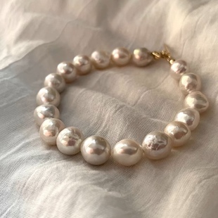 Natural Wrinkled Edison Freshwater Pearl Alien Baroque Irregular Light Bracelet Retro Light Luxury Bracelet for Women