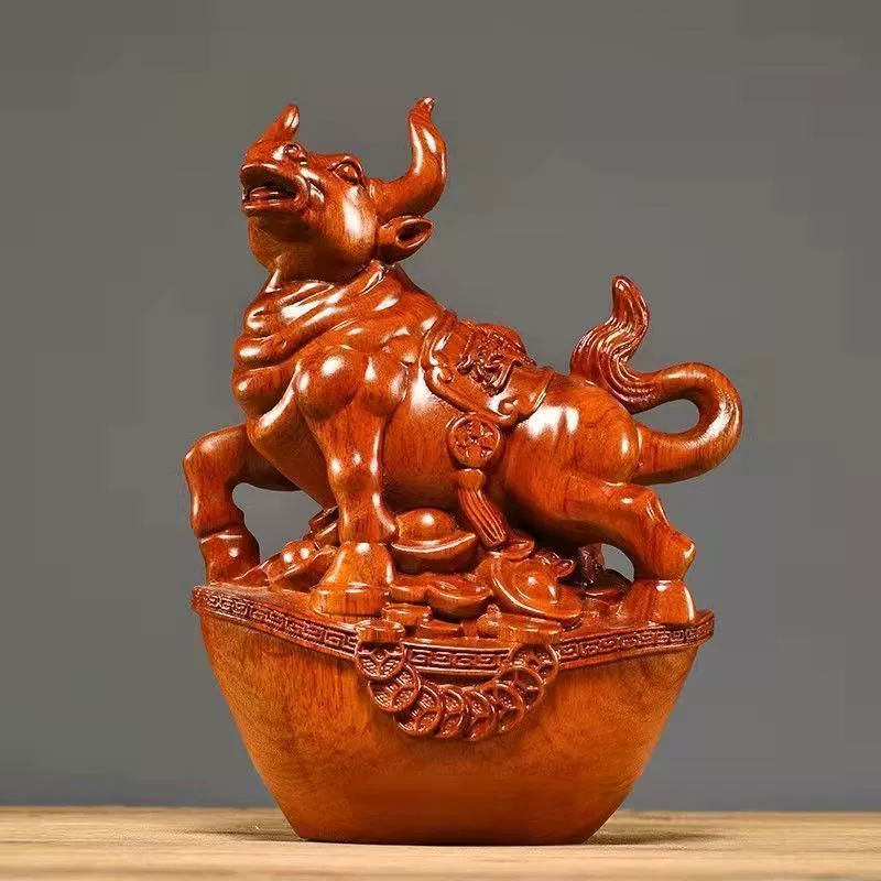 Двенадцать зодиакальных украшений черное дерево резьба по дереву крыса Бык Тигр Кролик Дракон Змея Лошадь Овца Обезьяна курица собака Свинья набор деревянных поделок