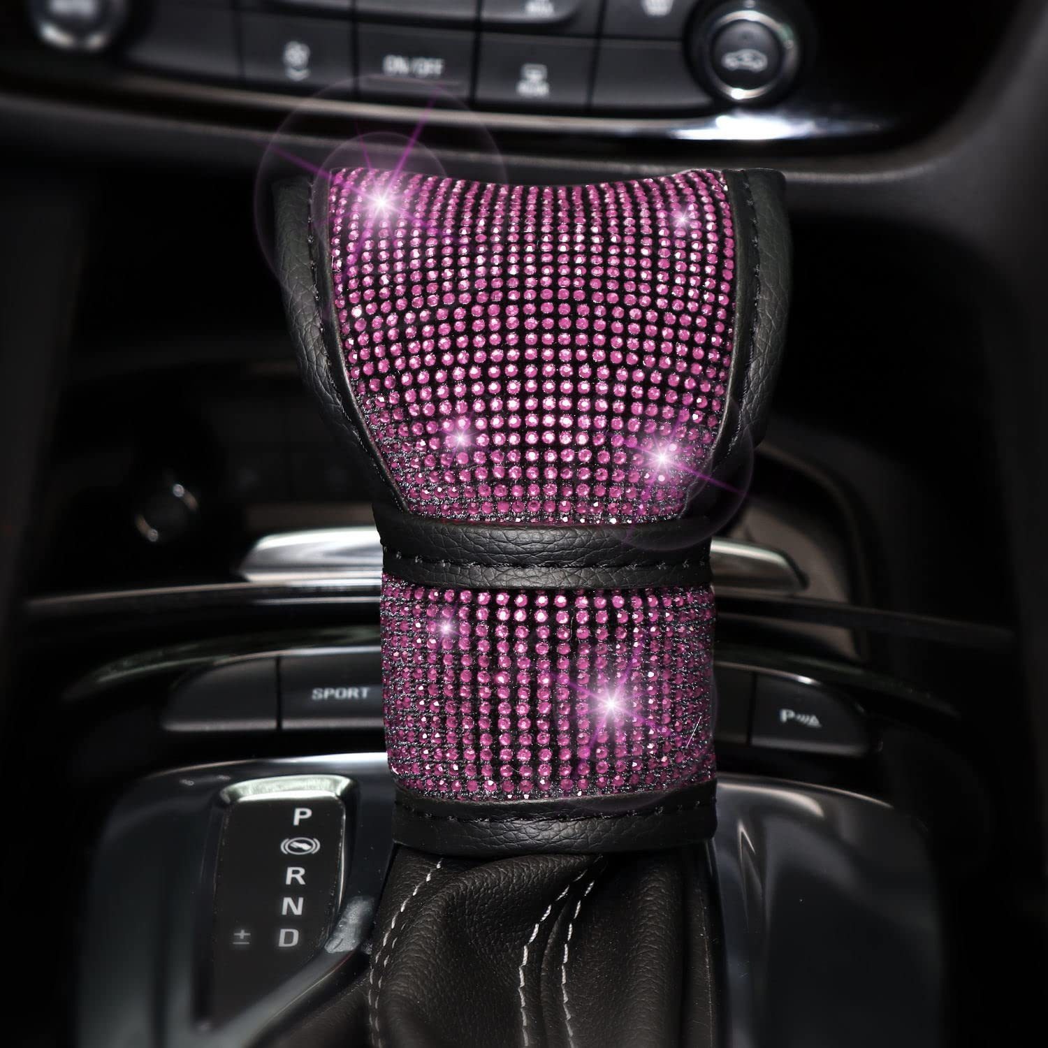 Car Handlebar Cover with Diamonds, Handbrake Gear, Seat Belt Shoulder Cover, Hot Diamond Handlebar Cover, Decorative Universal Full Diamond Steering Wheel Cover