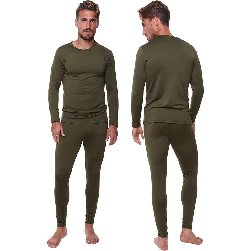 2025 New Cross-Border Dropshipping Men's Cold-Proof Long John Suit Men's Two-Piece Long-Sleeved Suit