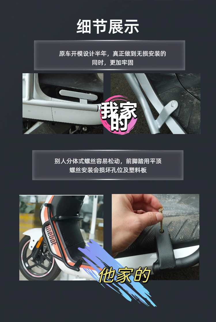 Suitable for Ninebot Electric Scooter E Series Bumper Guard Anti-Collision Modification Accessories Ninebot Electric Scooter E Series Bumper Guard