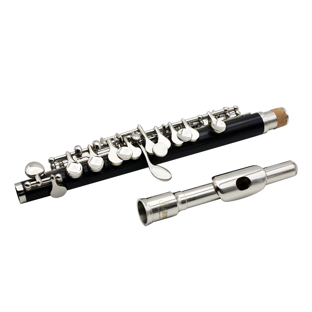 Cross-border supply of C-key piccolo bakelite body, professional performance-grade silver-plated piccolo, black Western musical instrument flute