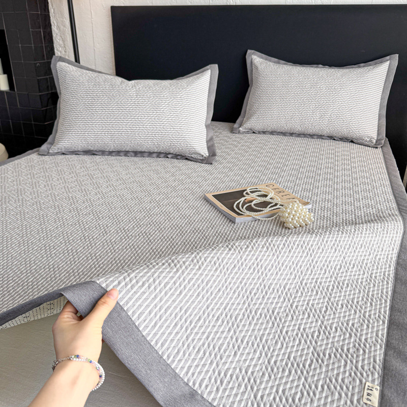 Sábana de tela gruesa vieja de algodón de verano pieza única 100 colchones individuales de algodón, funda de almohada individual, juego de tres piezas, nuevo estilo 2025