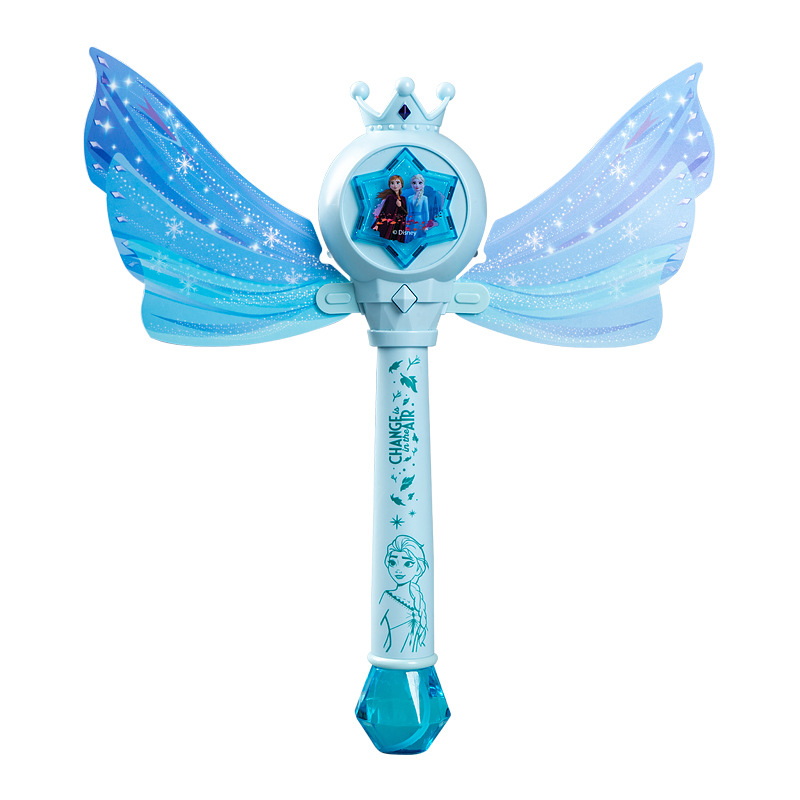 Chica juguete princesa varita mágica máquina de burbujas eléctrica automática soplando burbujas luz música hada burbuja