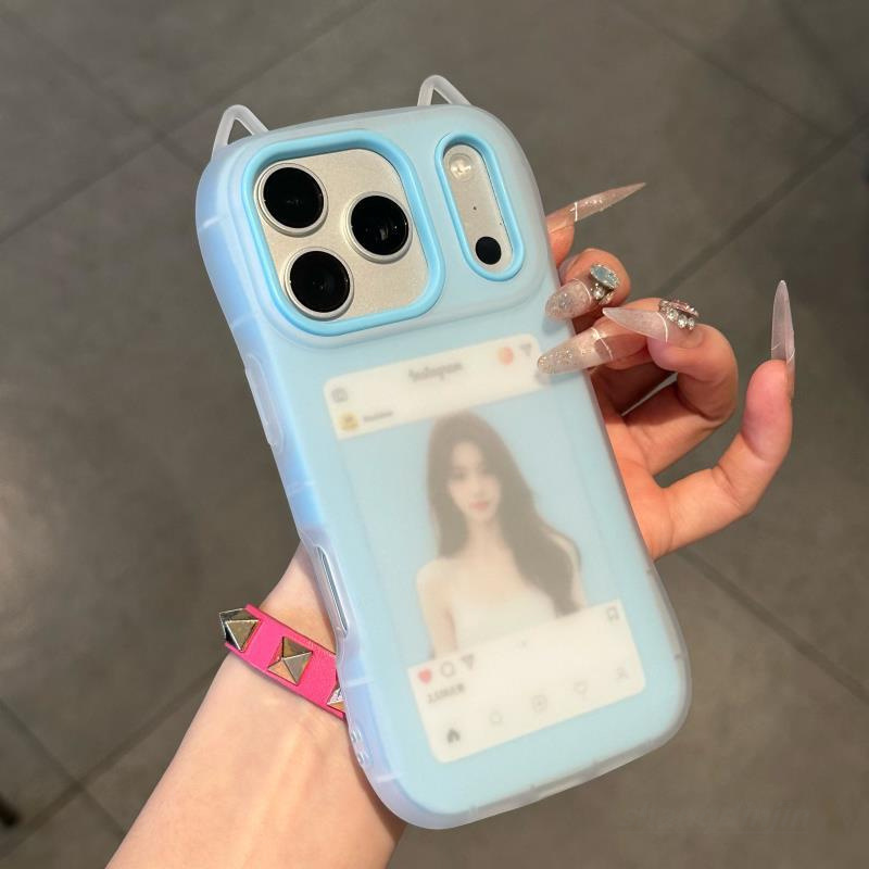 Milk Blue Skin-Feel Jelly Two-In-One Cat Ear Case Suitable for Apple 18/17/16/15/14/13/112 Mobile Phones Milk Blue Skin-Feel Jelly Two-In-One Cat Ear Case Suitable for Apple 18/17/16/15/14/13/112 Mobile Phones