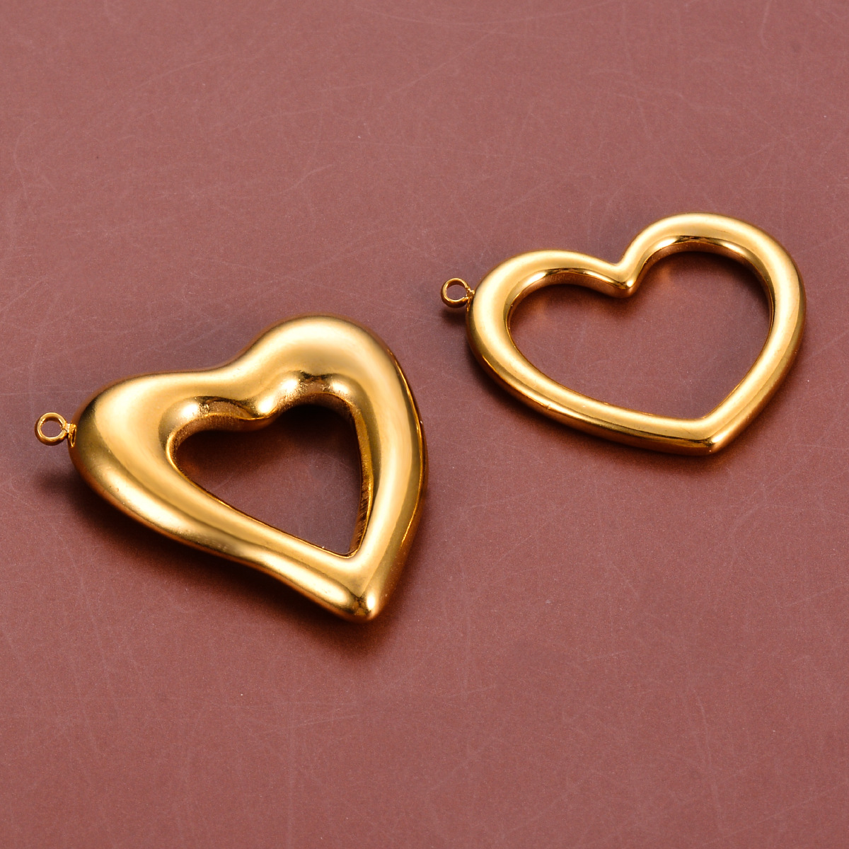 5 Pcs/package Simple Style Heart Shape Stainless Steel Plating Pendant Jewelry Accessories display picture 5