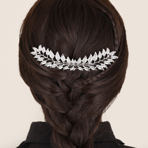 European and American Baroque style hairpin iron leaves hair comb trendy street style leaf hair comb bride hairpin hair accessories best seller