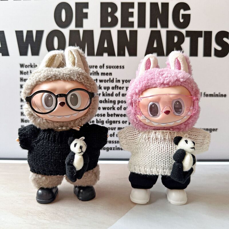 Labubu Baby Clothes Panda Knit Set Vl Lujia Big Brand Sweater Sitting Party Labubu Clothes Wholesale