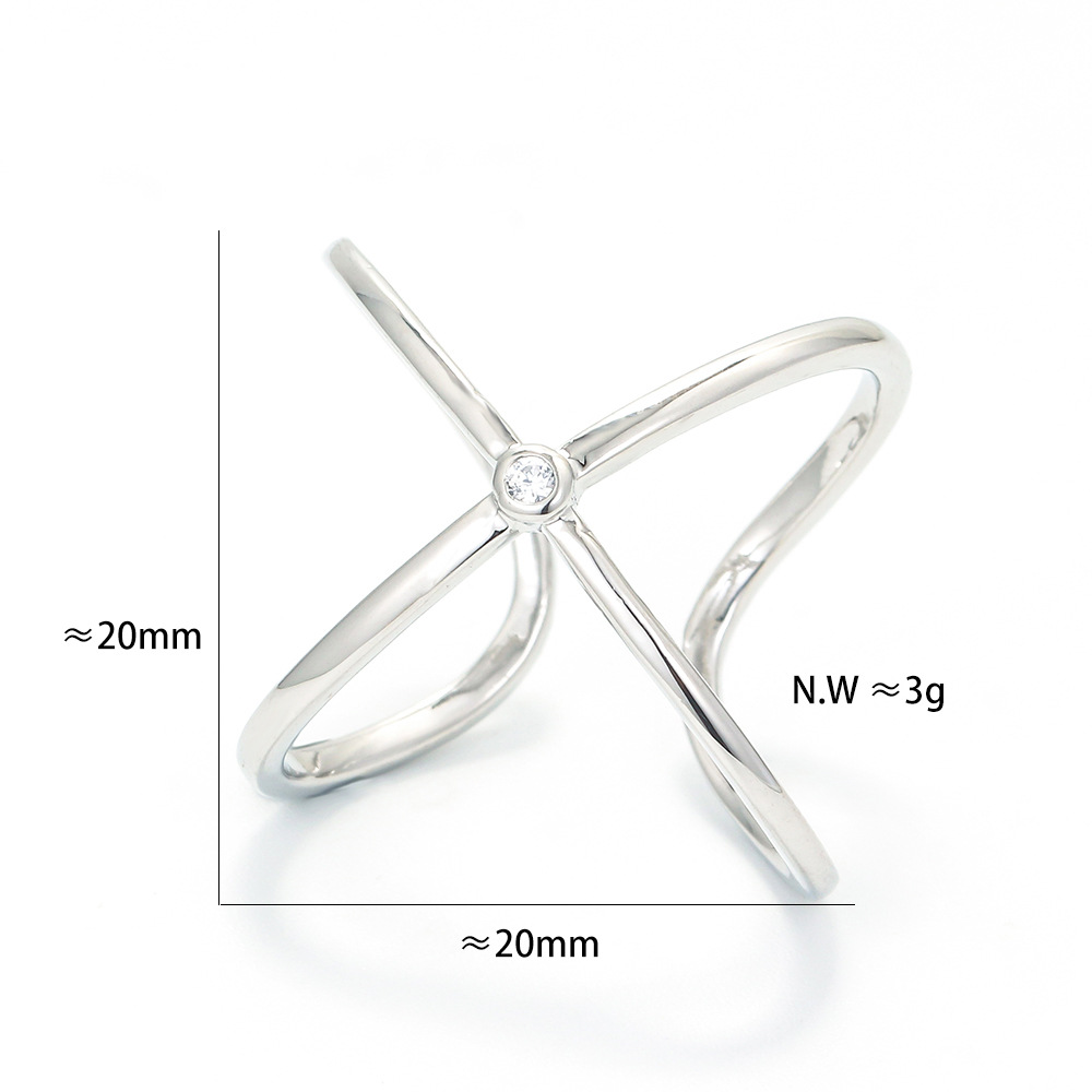 Fashion Style Korean Cross Scarf Buckle Simple Cross Buckle Female Retro Creative Copper Ring Wholesale