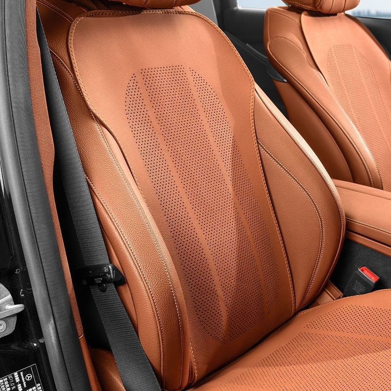 新しいナッパレザーのカーシートクッション、オールシーズン対応の薄型通気性のある穴あき車のインテリアシートカバー、夏用シートクッション|undefined