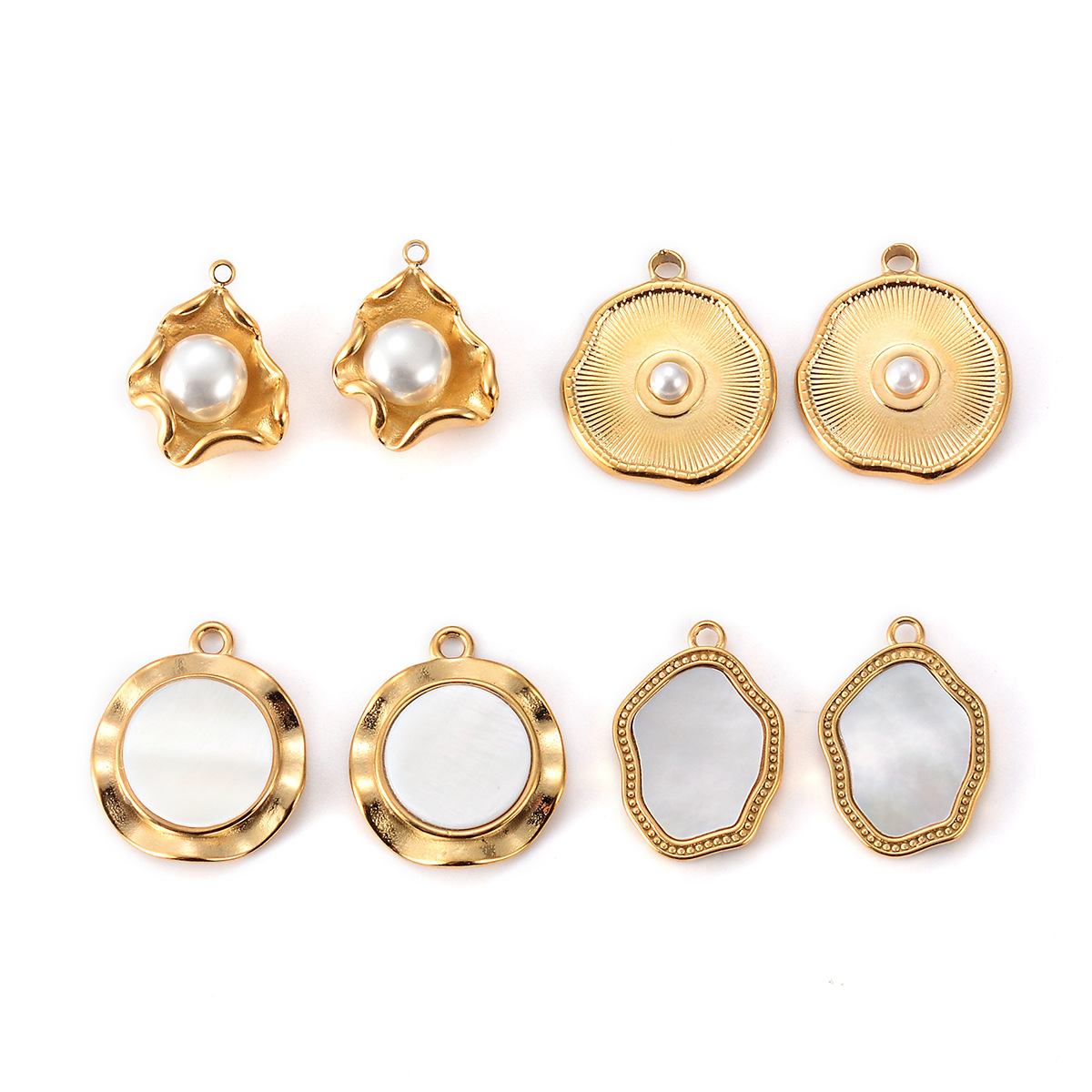 votre achat Élégant Blanc Shell Perle DIY Pendentif Boucle Incrusté