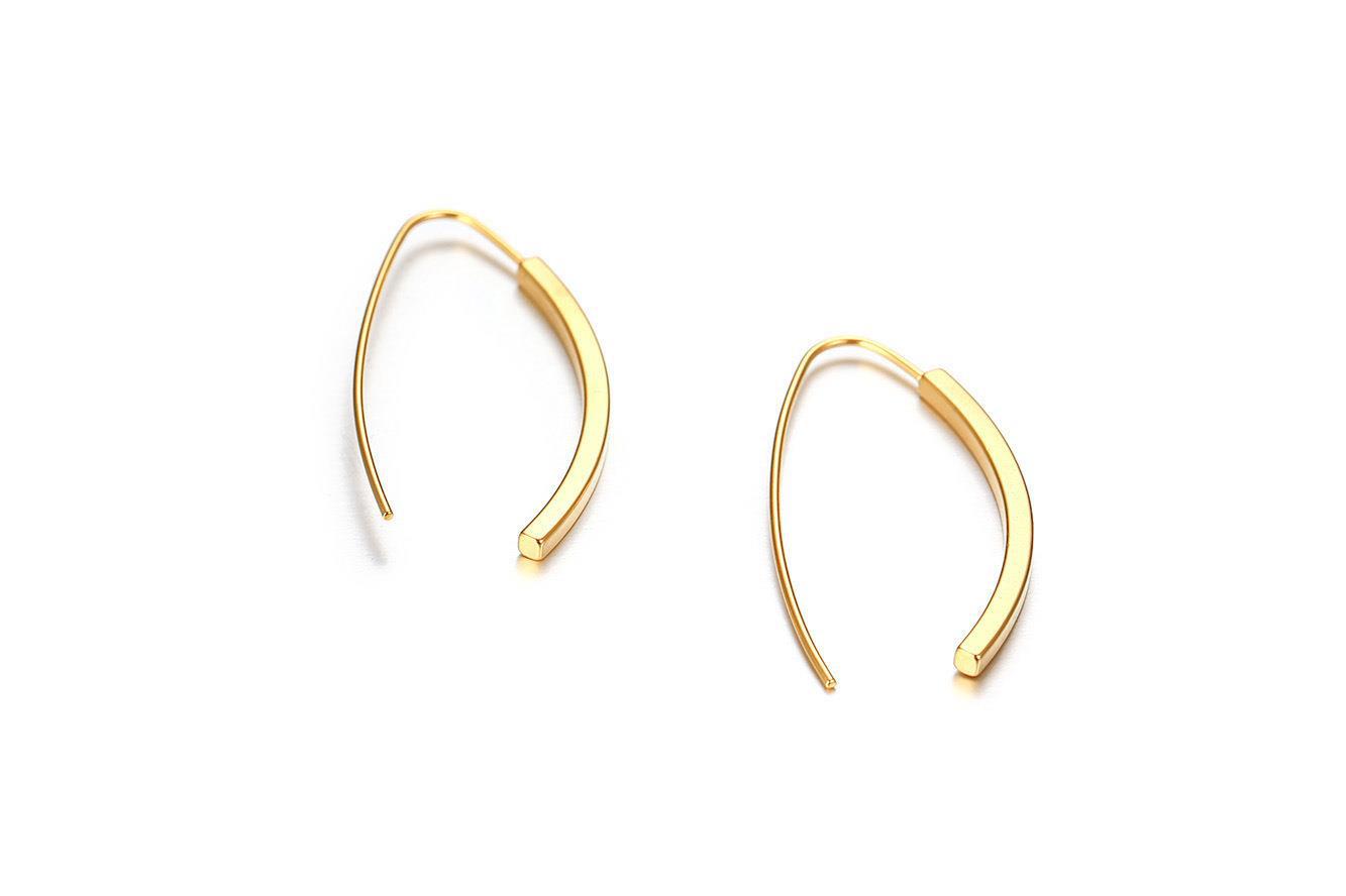 1 Paire Style Simple Forme En U Placage Acier Inoxydable Des Boucles D'oreilles display picture 6