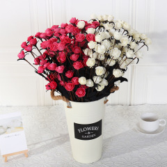 15頭PE泡沫小玫瑰外貿仿真花批發假花婚慶裝飾家居跨境