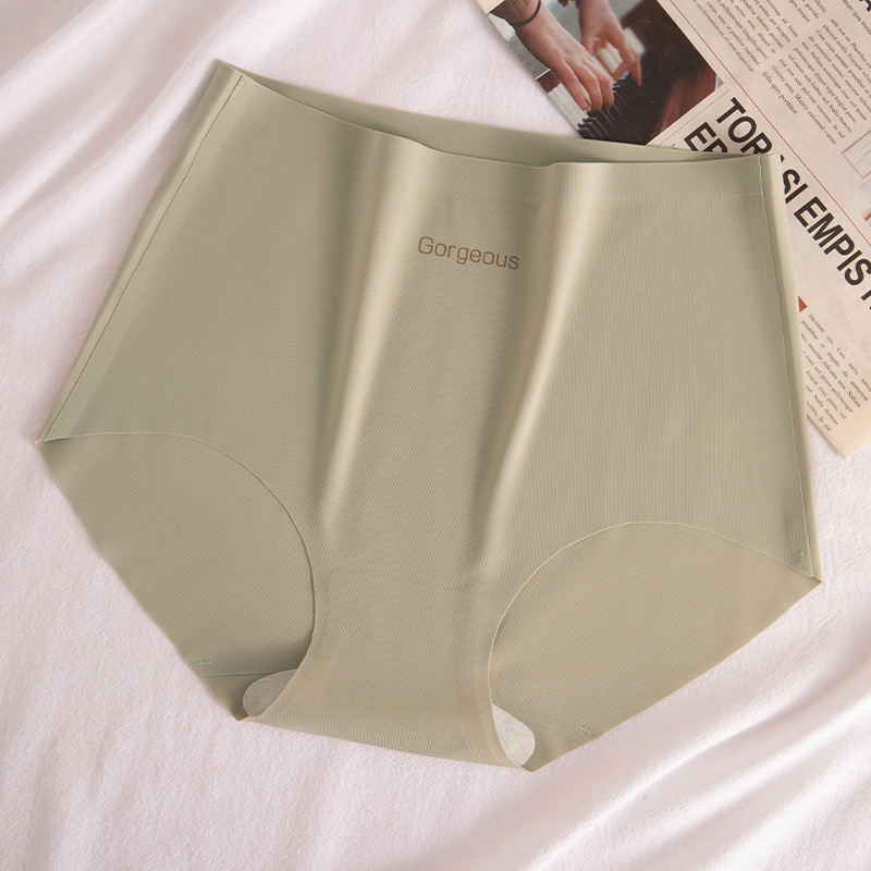 Ejercicio de yoga de cintura alta sin costuras, seda, entrepierna antibacteriana, movimiento de seda de hielo sin costuras, seda de hielo, calzoncillos sin costuras para mujer